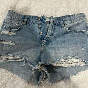 Zara women button up jean shorts